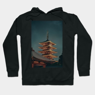 horyuji tokyo temple, dark temple design, aesthetic art Hoodie